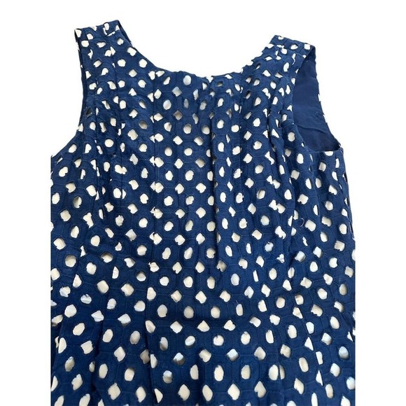 Vince Camuto‎ Women's Blue Polka Dot Sleeveless Knee Length Dress 4 - Picture 3 of 5